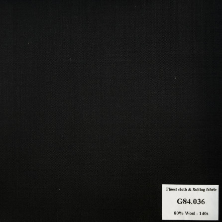 G84.036 Kevinlli V7 - Vải Suit 80% Wool - Đen Trơn